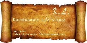 Kornhauser Líviusz névjegykártya